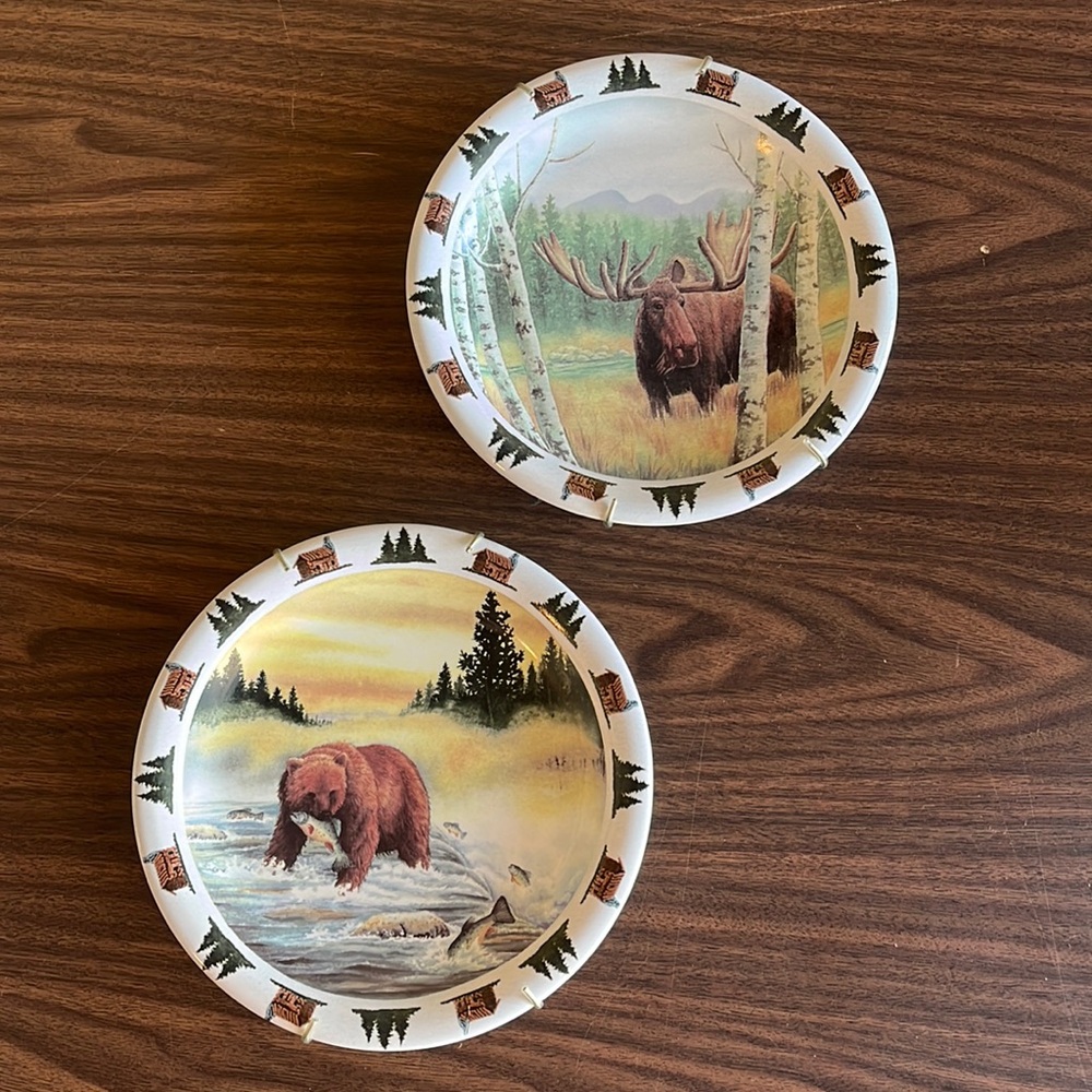 Decorative plates with hanging brackets